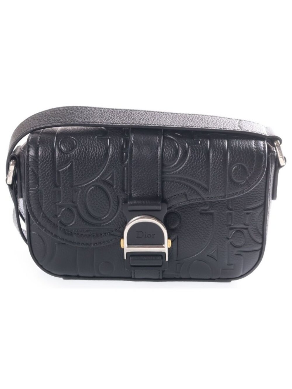 Dior Gravity Saddle Heritage Messenger Bag Mini Black Leather Silver